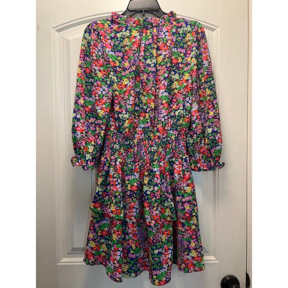 NWT Sugarlips Women’s Smocked Waist Tiered Curve Floral Dress Size S Multicolor - Picture 4 of 4